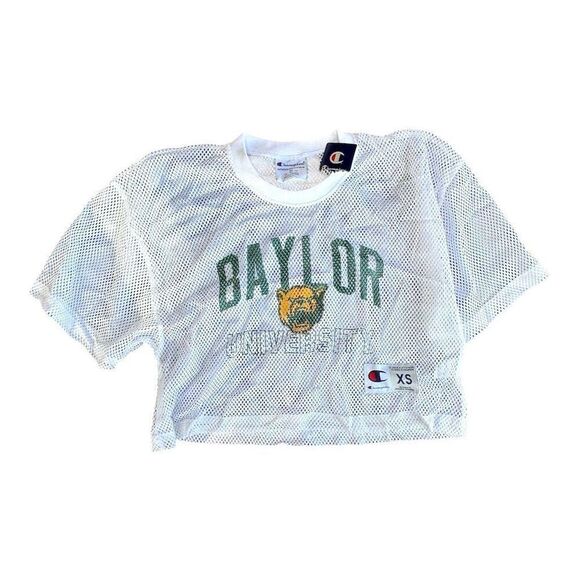 Champion Tops - Champion Baylor University‎ Women's XS Mesh Cropped T-Shirt Multicolor